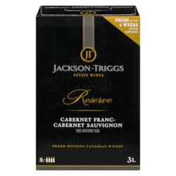 Jackson Triggs Cabernet Franc-Cabernet Sauvignon (ID required at pick-up) 3 l, $1.67/100ml