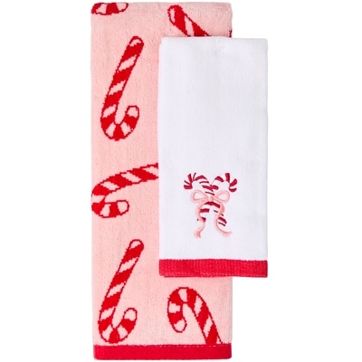 Life at Home Ensemble 2 pièces de serviettes à mains et d’invités – canne de bonbon 2 ea, 5,00 $/1ch