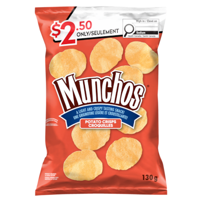 Munchos Potato Crisps, Original 130 g, $1.73/100g