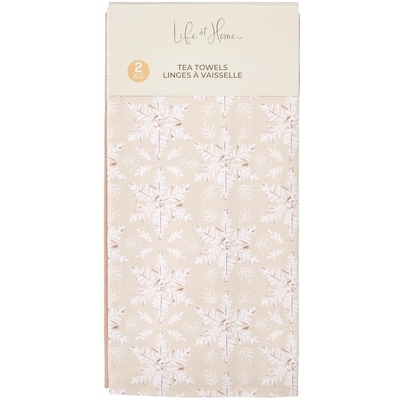 Life at Home Cotton Tea Towels 2 Pack - Snowflakes 2 ea, $5.00/1ea