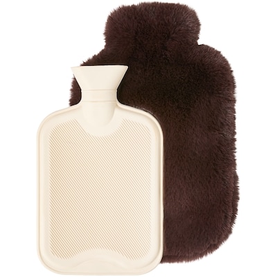 Faux Fur Hot Water Bottle - Brown