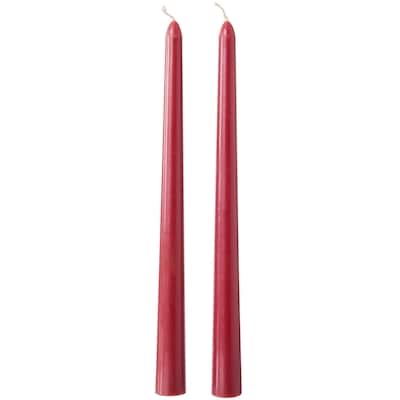 Lot de 2 bougies effilées non parfumées – rouge
