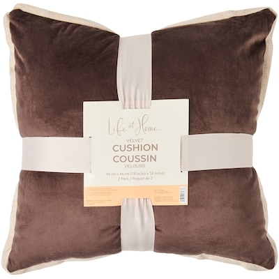Life at Home Velvet Cushion 2 Pack - Taupe 2 ea, $12.50/1ea