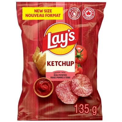 Lay's Ketchup Simulated flavour Potato Chips 135 g, $2.21/100g