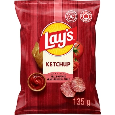 Lay’s Croustilles Ketchup SAVEUR SIMULÉE 135 g, 4,66 $/100g