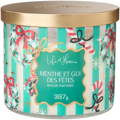 Life at Home Bougie parfumée Menthe et gui des Fêtes 1 ea, 16,00 $/1ch