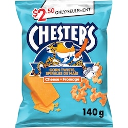 Chester’s Grignotines à saveur de fromage Spirales de maïs Fromage 140 g, 1,79 $/100g