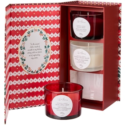 Scented Candles Holly Jolly Festive Collection - Set of 3