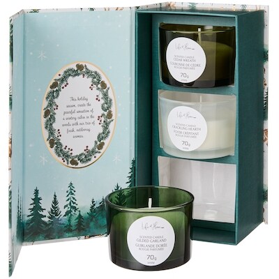 Bougies parfumées Collection Cozy Cabin – lot de 3