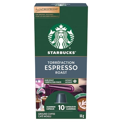 Starbucks Espresso Roast, NESPRESSO Coffee Pods, Original 55 g, $17.27/100g