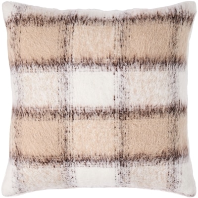 Life at Home Sherpa Cushion - Taupe Plaid 1 ea, $20.00/1ea