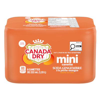 Canada Dry Soda Gingembre à La Pêche-Mangue 6x222.0 ml, 0,69 $/100ml