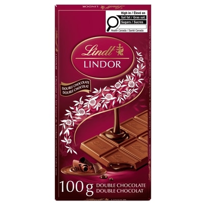 Lindt LINDOR Double Chocolate Bar 100 g, $5.29/100g