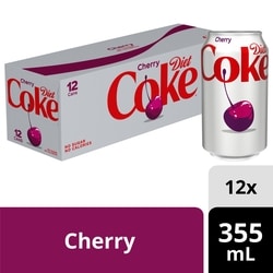 Coca-Cola Cola Diet Cherry Soda Pop Fridge Pack Cans 12x355.0 ml, $0.20/100ml