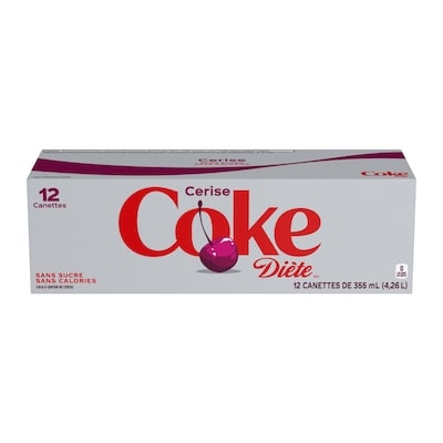Coca-Cola Boisson gazeuse Diète cerise 12x355.0 ml, 0,21 $/100ml
