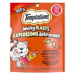 Temptations Gâteries pour chats Explosions délirantes, saveur Bacon gloussant, sachet de 180 g 180 g, 1,94 $/100g