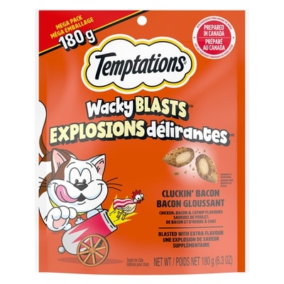 Temptations Gâteries pour chats Explosions délirantes, saveur Bacon gloussant, sachet de 180 g 180 g, 1,94 $/100g