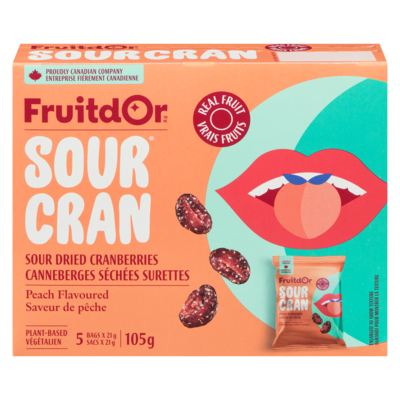 Fruit d'Or Sour Dried Cranberries Peach Flavoured 105 g, $4.75/100g