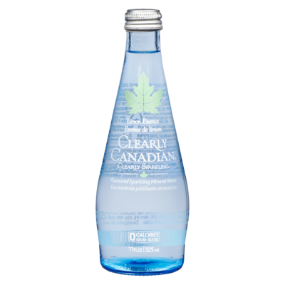 Clearly Canadian Flavoured Sparkling Mineral Water Limon Essence 325 ml, $0.98/100ml