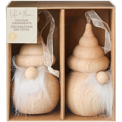 Life at Home Wood Gnome Ornaments 2 Pack 2 ea, $4.50/1ea