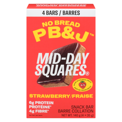 Midday Squares Barre collation fraise 33 g, 36,33 $/100g