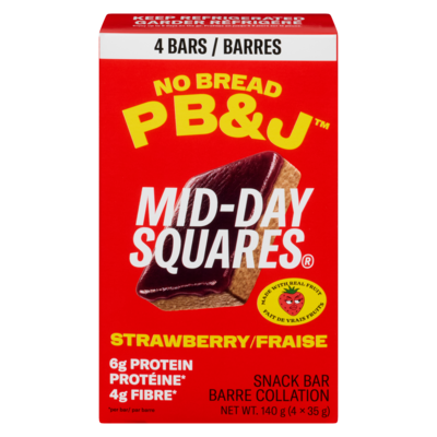 Midday Squares Barre collation fraise 33 g, 30,27 $/100g
