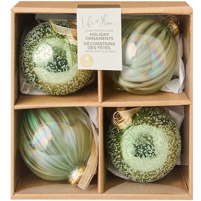 Life at Home Lot de 4 ornements en verre assortis – vert menthe 1 ea, 14,00 $/1ch