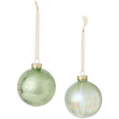 Lot de 4 ornements en verre assortis – vert menthe