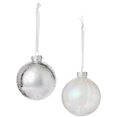 Ensemble de 4 ornements assortis en verre – argent