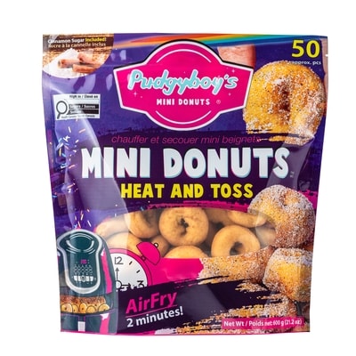 null Mini beignets au sucre à la cannelle – Pudgyboy’s Mini Donuts, à chauffer et enrober 600 g, 2,22 $/100g
