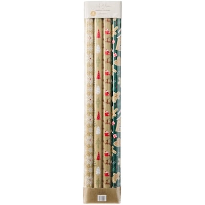 Life at Home Papier-cadeau épais, lot de 4 rouleaux – assortiment de biscuits et flocons de neige 1 ea, 8,00 $/1ch