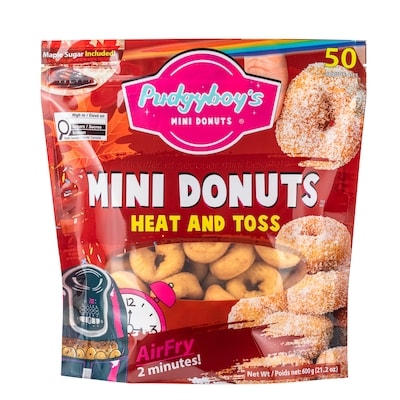 null Mini beignets au sucre d’érable – Pudgyboy’s Mini Donuts, à chauffer et enrober 50 ea, 0,32 $/1ch