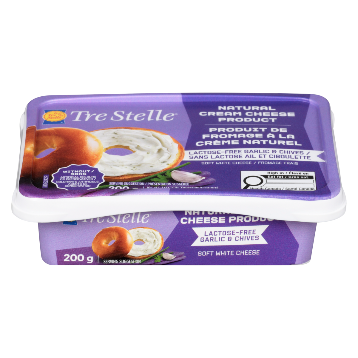 Tre Stelle Soft White Cheese Lactose-Free Garlic & Chives