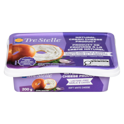 Tre Stelle Soft White Cheese Lactose-Free Garlic & Chives 16% M.F. 200 g, $2.75/100g