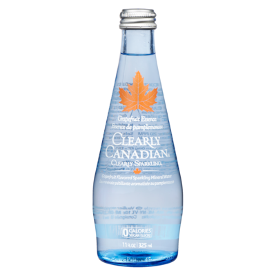 Clearly Canadian Eau minérale pétillante aromatisée au pamplemousse essence de pamplemousse 325 ml, 0,98 $/100ml