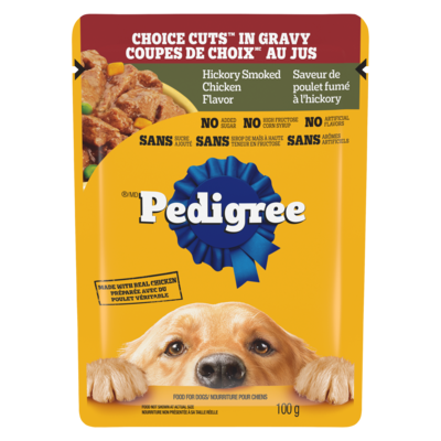 Pedigree Nourriture pour chiens coupes de choix au jus saveur de poulet fumé à l'hickory 100 g, 1,29 $/100g