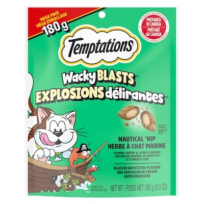 Temptations Gâteries pour chats Explosions délirantes, saveur Herbe à chat marine, sachet de 180 g 180 g, 1,94 $/100g