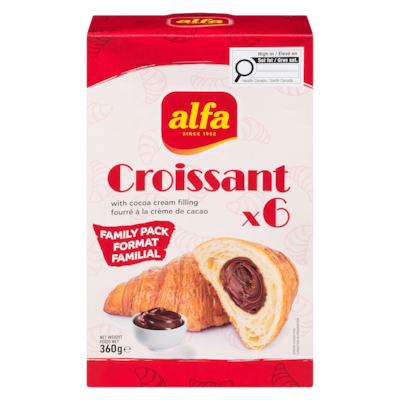 ALFA Croissant fourrée à la crème de cacao format familial 360 g, 1,53 $/100g