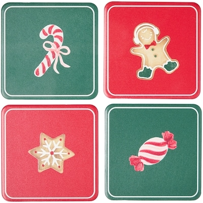 Printed Holiday Coasters 4 Pack