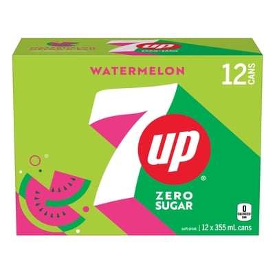 7Up Zero Sugar Watermelon Soft Drink 12x355.0 ml, $0.21/100ml
