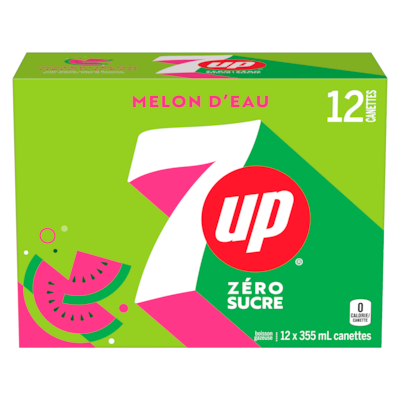 7 UP Zéro sucre melon d'eau 12x355.0 ml, 0,21 $/100ml