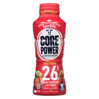 Core Power Fraise et Banane Bouteille 414 ml, 1,33 $/100ml