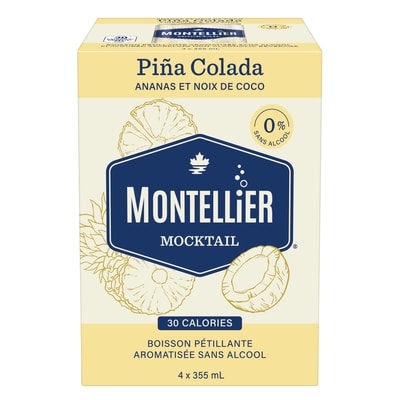 Montellier Boisson Pétillante Aromatisée Sans Alcool Mocktail Pina Colada 4x355.0 ml, 0,49 $/100ml