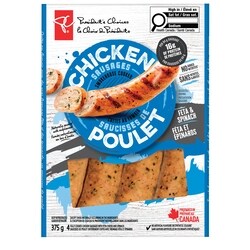 le Choix du Président Saucisses de poulet fumées épinards et feta 375 g, 1,87 $/100g