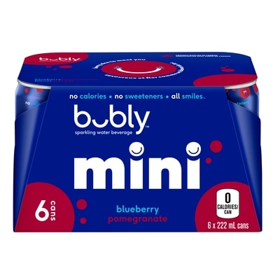 Bubly Sparkling Water Mini Blueberry Pomegranate 6x222.0 ml, $0.37/100ml