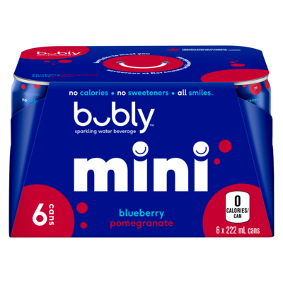 Bubly Sparkling Water Mini Blueberry Pomegranate 6x222.0 ml, $0.37/100ml