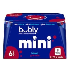 Eau pétillante Bubly Eau pétillante bubly bleuet grenade 6x222.0 ml, 0,37 $/100ml
