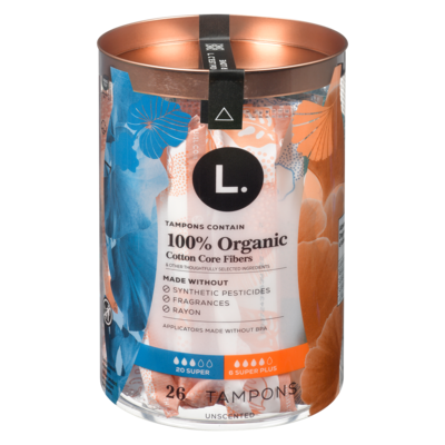 L. Tampons, Made With Organic Cotton, Super/Super Plus, Multipack, 26 Ct 26 ea, $0.58/1ea