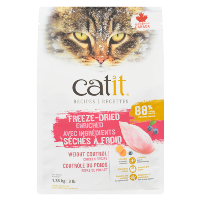 Catit Recipes Complete Adult Cat Food Freeze-Dried Weight Control Chicken Recipe 1360 g, $1.10/100g