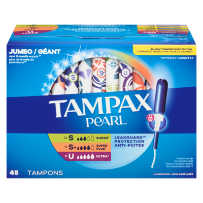 Tampax Pearl Tampons absorptions mixtes, paquet de 45 45 ea, 0,49 $/1ch